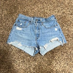 Women’s size 26 Levi shorts 501 light wash